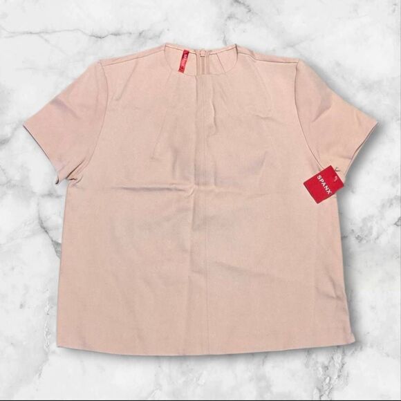 Spanx The Perfect Funnel Short Sleeve Light Pink Size Small - Picture 1 of 2